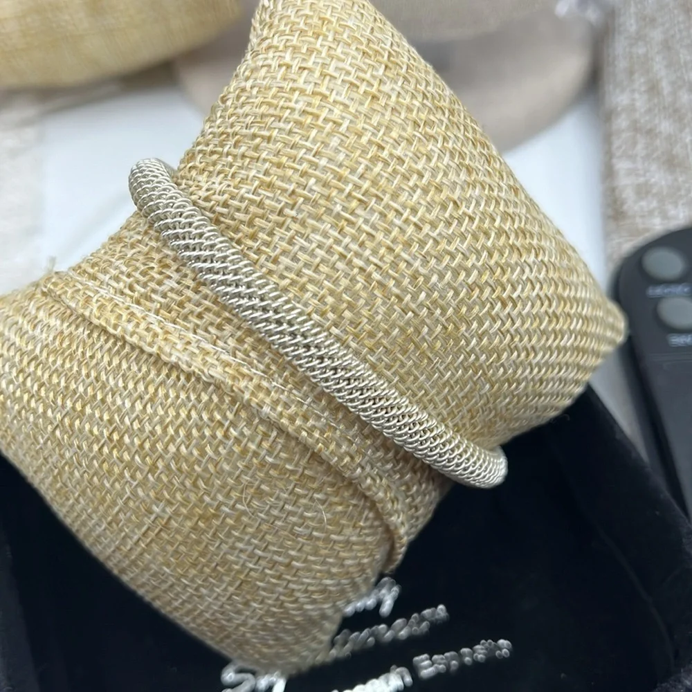 Vintage Joseph Esposito ESPO 925 Sterling Silver Mesh Hook Bracelet 7" - Picture 9 of 14